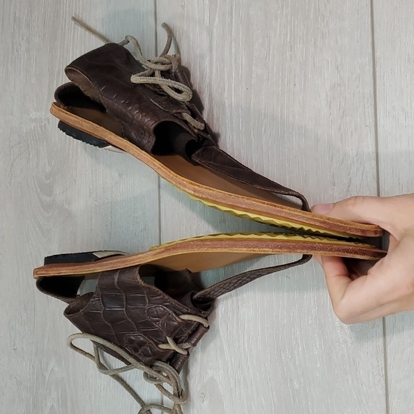 Sorel Women Summer Ankle Leather Lace Up Sandals shoes sz 10.5 - Picture 9 of 12